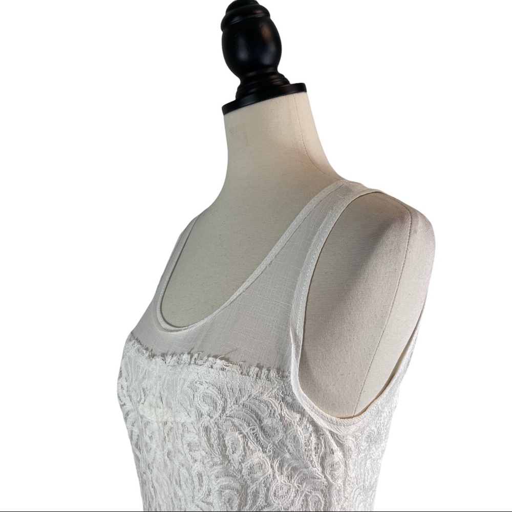 Rachel Roy Dress White Sheer Zipper Rosette, Size 6 - Picture 5 of 14